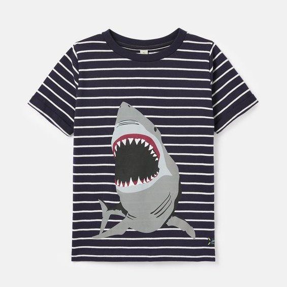 儿童鲨鱼条纹T恤