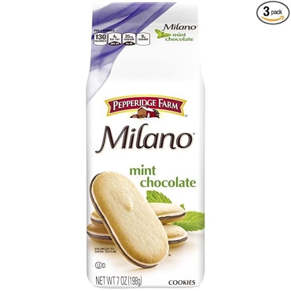Milano Mint Cookies, 7 Ounce Bag, Pack of 3