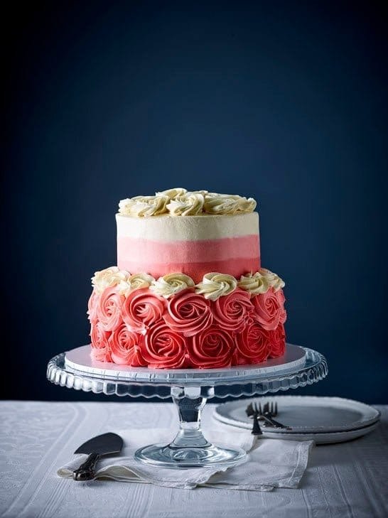 粉色混色玫瑰蛋糕 