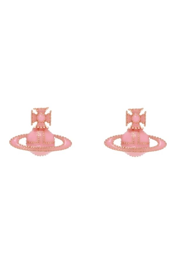 Pink & Rose Gold Amanda Bas Relief Earrings