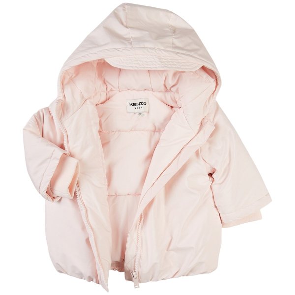 Pink Criss Cross Logo Puffer Jacket | AlexandAlexa