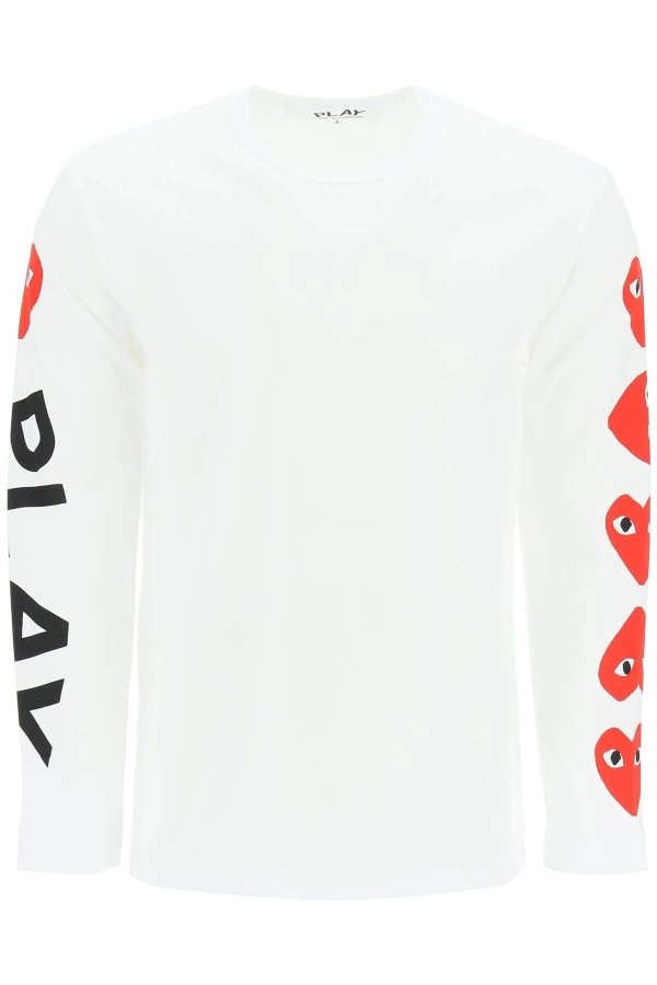 Heart prints long-sleeved t-shirt Comme Des Garcons Play