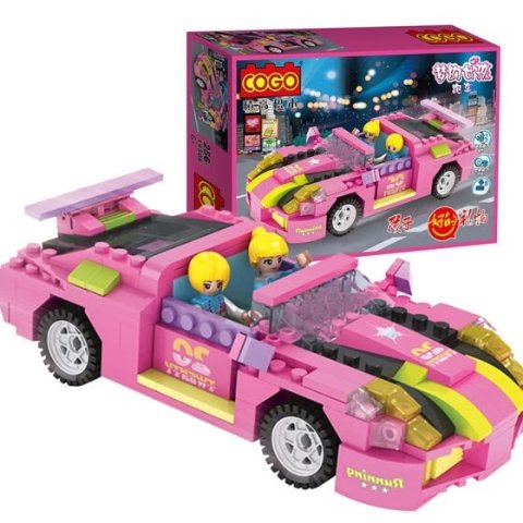 COGO Pink roadster Building blocks toy for girls (256 pcs) - Dream Girls series - model 14506