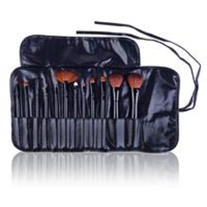 Cosmetics Professional 12-Piece Natural Goat and Badger Cosmetic Brush Set with Pouch