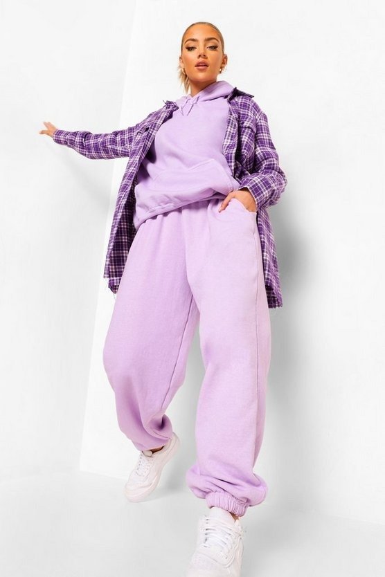 香芋紫休闲卫裤