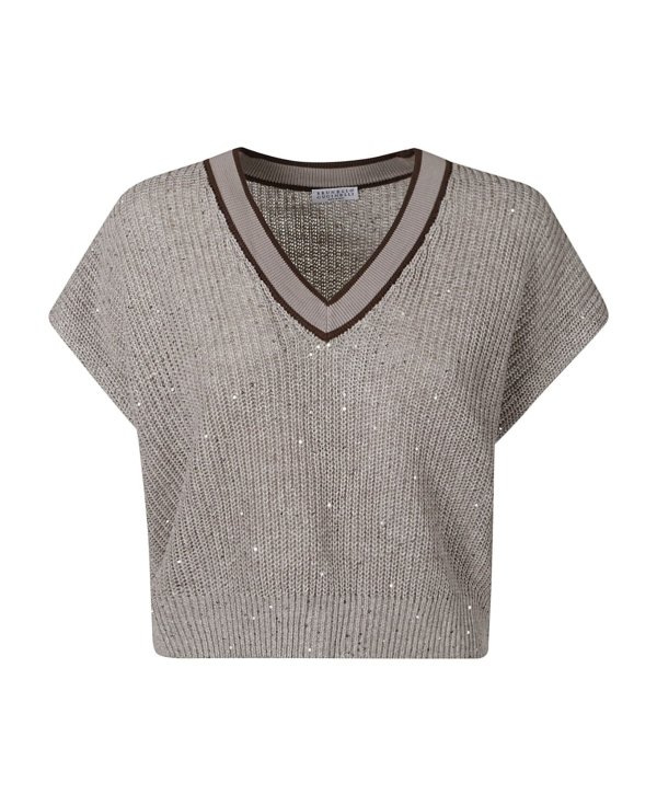 V-neck Cropped Knit Sweater | italist, ALWAYS LIKE A SALE