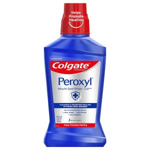 Colgate Peroxyl Antiseptic Mouthwash and Mouth Sore Rinse, 1.5% Hydrogen Peroxide, Mild Mint - 500ml