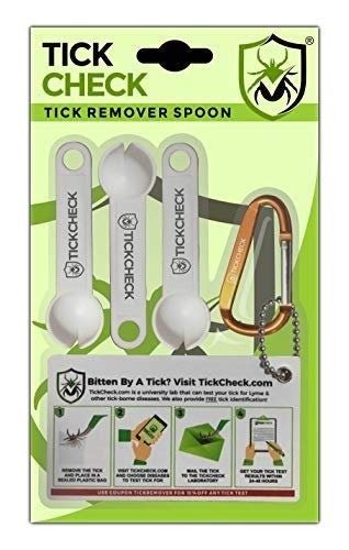 Tick Remover Spoon - 3 Pack Tick Removers with Tick ID Card & Carabiner …