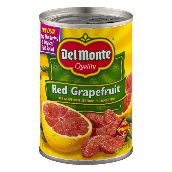 (3 Pack) Del Monte Red Grapefruit in Light Syrup, 15.0 OZ