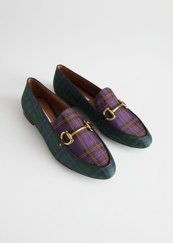 Equestrian Buckle Loafers - Plaid - Loafers - & Other Stories