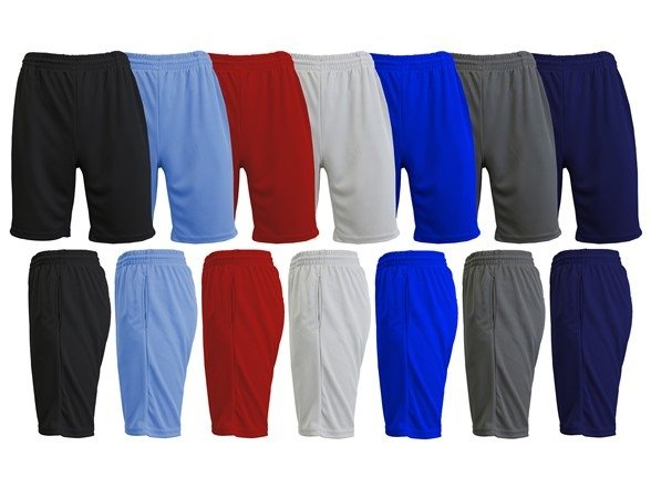 5-Pack Men's Moisture Wicking Performance Active Mesh Shorts (Sizes, S-2XL)