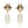 - Gold Pearl Bee Drop Earrings