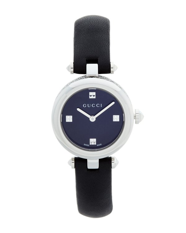 YA141506 Silver-Tone & Black Diamantissima Watch