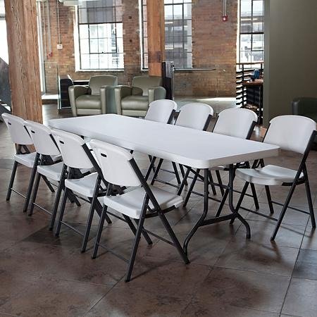 Combo - 8' Table and (8) Folding Chairs, White - Sam's Club