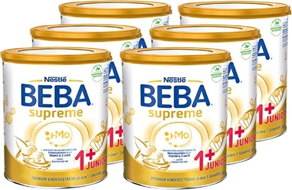 BEBA SUPREME JUNIOR 1+ 幼儿奶粉(适用于1岁以上幼儿)，6罐装(6 x 800g)