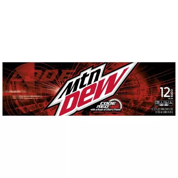 Mountain Dew Code Red Soda - 12pk/12 fl oz Cans