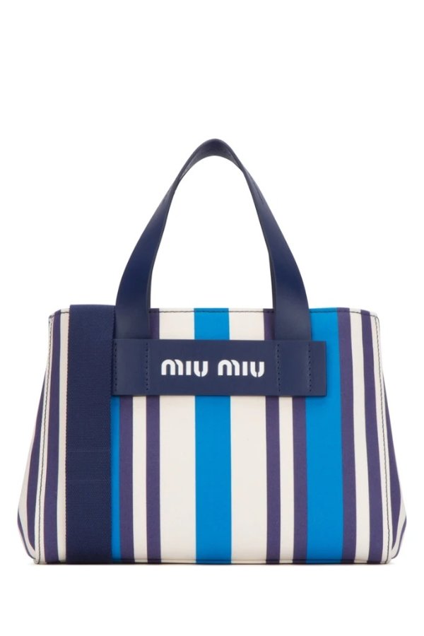 Striped Top Handle Carry Bag