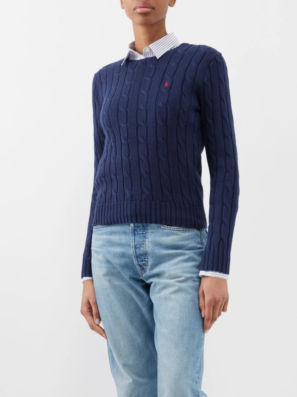 Julianna cable-knit cotton sweater