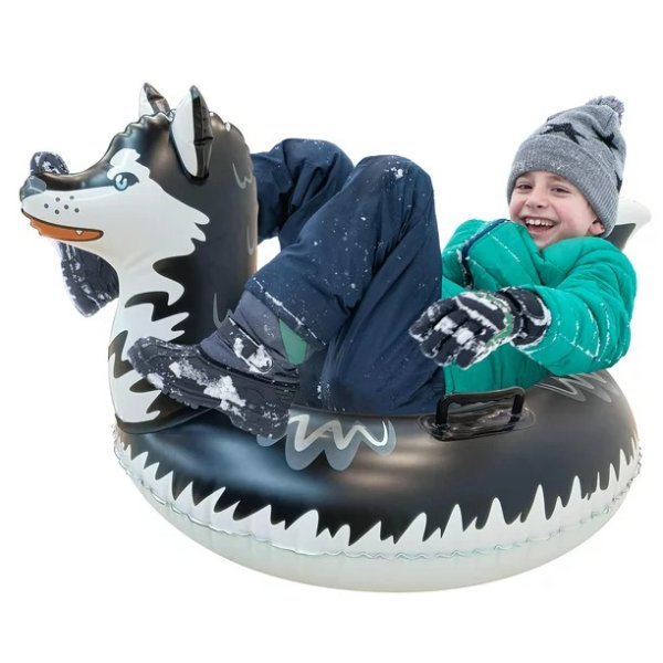 MinnARK Husky Snow Tube - Inflatable Vinyl Tube for Sledding, Snow Play for Children