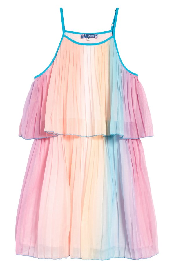 Kids' Pleated Chiffon Halter Dress
