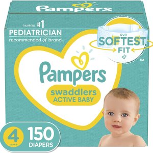 $27.06(原价$39.99) $0.18/片Pampers Swaddlers纸尿裤 Size4 适合12-24月的宝宝