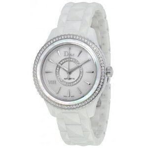 Dior VIII White Mother of Pearl Dial Ceramic Ladies Watch CD1245E9C001