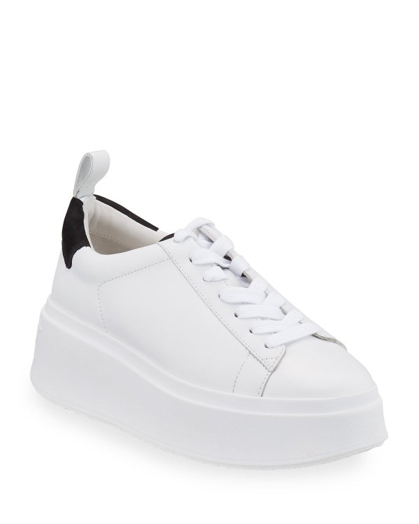 Moon Platform Chunky Sneakers, White/Black