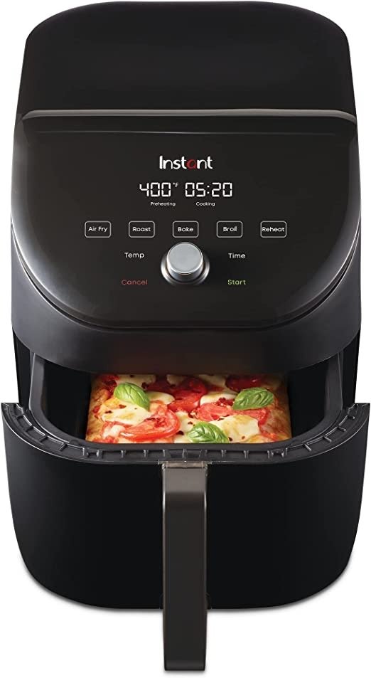 Instant Vortex Slim 6QT Air Fryer Oven, From the Makers of Instant Pot, EvenCrisp Technology, Space Saving, Nonstick and Dishwasher-Safe Basket, Quiet Operation, Includes App with over 100 Recipes