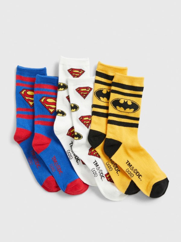 DC™ 超级英雄主题 儿童袜3双