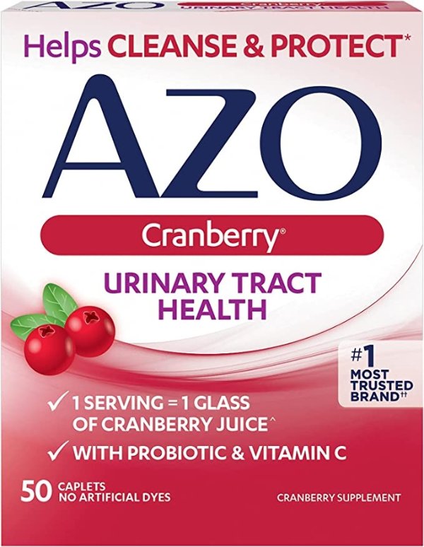 Cranberry Urinary Tract Health Dietary Supplement, 1 Serving = 1 Glass of Cranberry Juice, Sugar Free, 50 Count