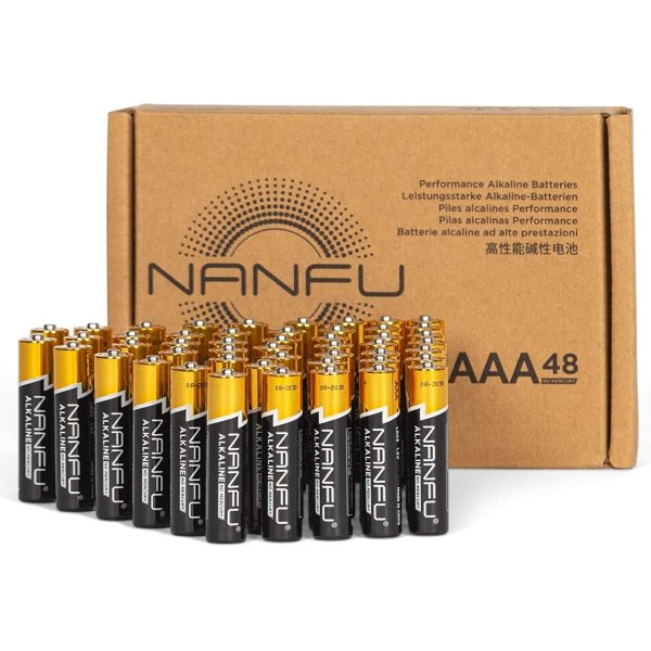 NANFU High Performance AAA Alkaline Batteries (48 Count)
