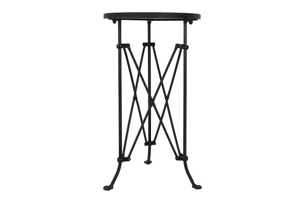 Metal 15.25" Oval Tray-Style Accent Table