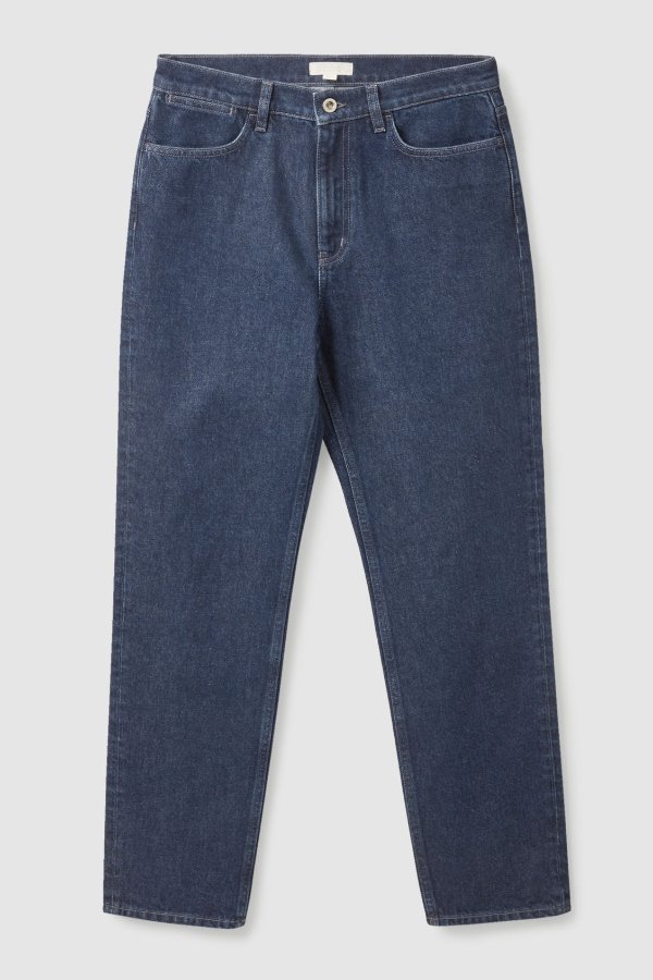 CROPPED STRAIGHT JEANS - MID-BLUE - Jeans - COS