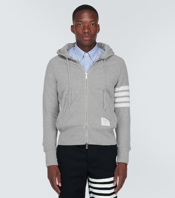Zipped 4-Bar hooded sweatshirt