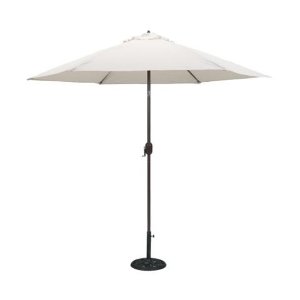 Round Crank Patio Umbrella - Cream 9'
