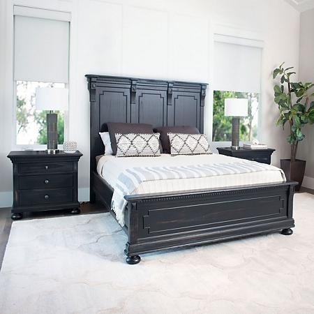 Callaway Distressed Black Bedroom Set