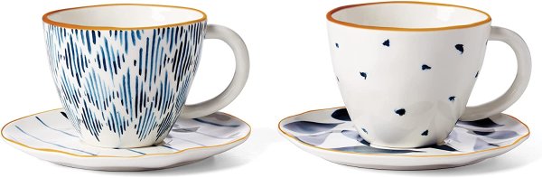 Blue Bay 陶瓷茶杯茶碟2组