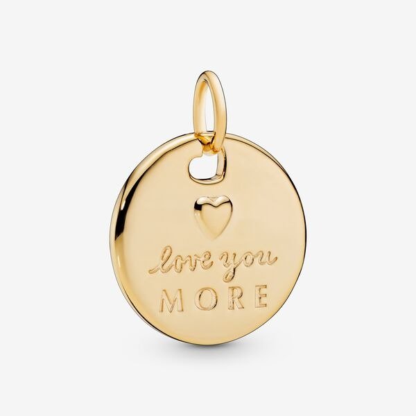 Heart & Love You More Round Pendant