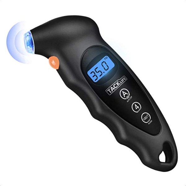 TG01 Digital Tire Pressure Gauge 150 PSI 4 Settings with Backlight LCD Display and Non-Slip Grip Tire Gauge for Cars and Motorcycles