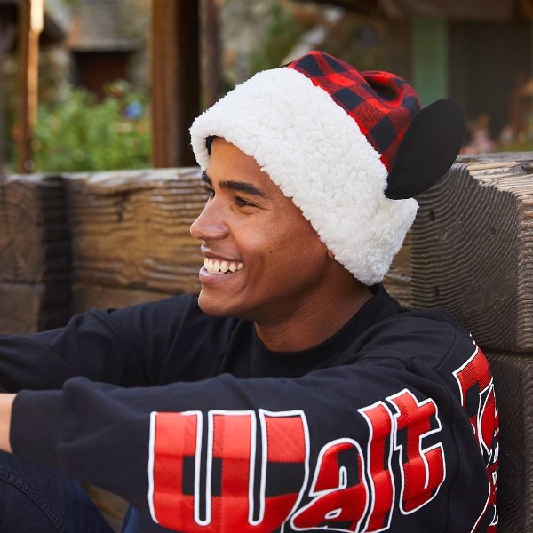 Mickey Mouse Plaid Santa Hat for Adults | shopDisney