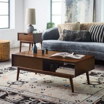 Campbell Mid Century Modern Lift Top Coffee Table