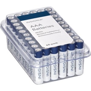 Insignia AAA Batteries (60-Pack), White / Blue