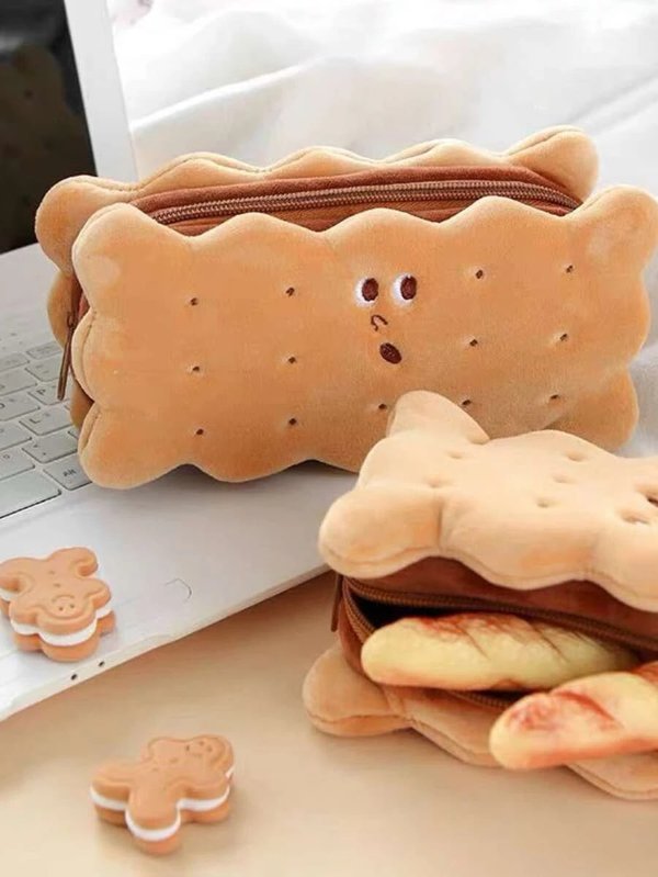 1pc Biscuit Shaped Pencil Case