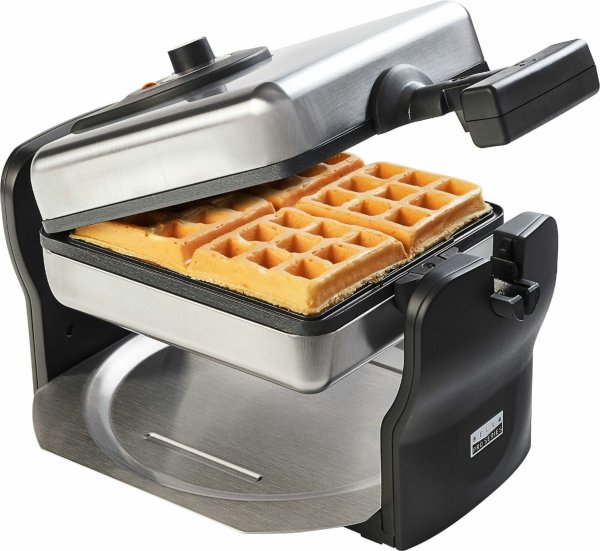 Pro Series - Pro Series 4-Slice Rotating Waffle Maker - Stainless Steel