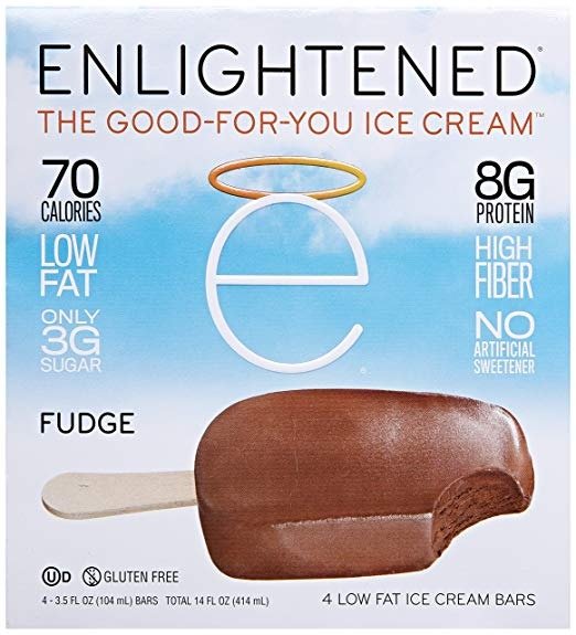 Enlightened Ice Cream, Bars Fudge Low Fat, 3.75 Fl Oz, 4 Pack