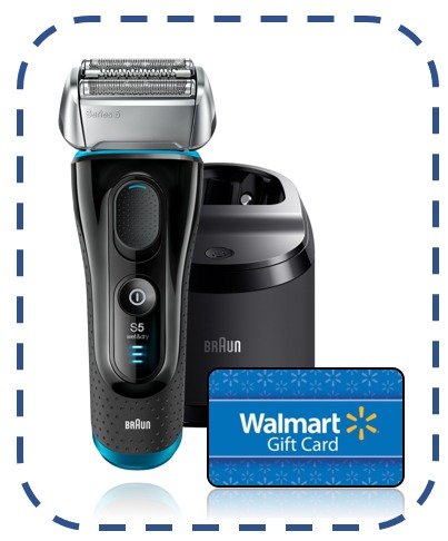 Free $25 Gift Card with Braun Series 5 5190cc Men's Electric Foil Shaver with Clean & Charge System, Wet and Dry, Pop Up Precision Trimmer, Rechargeable and Cordless Razor