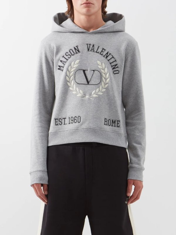 Logo-embroidered jersey hoodie | Valentino Garavani