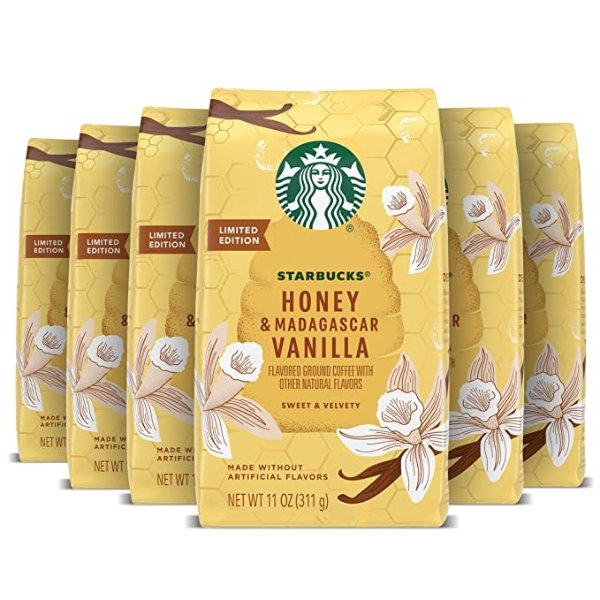 Honey & Madagascar Vanilla Ground Coffee, Honey Vanilla, 60 Oz