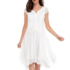 Belk 女士美裙热卖 法式白色长裙$15，复古波点衬衫A摆裙$23