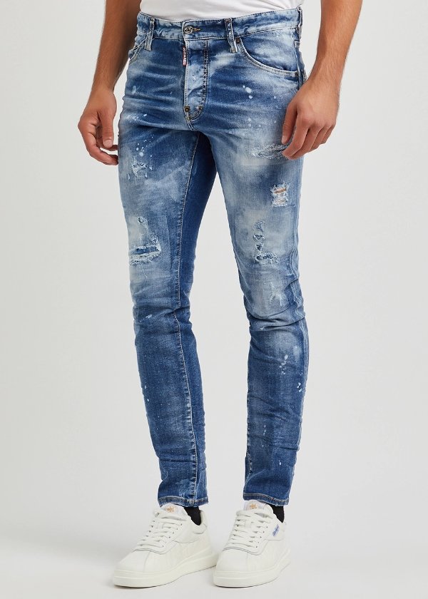 Cool Guy blue distressed skinny jeans